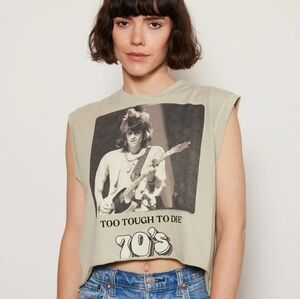 New People Of Leisure Band Tee Rolling Stones Graphic Top Women's Small LA